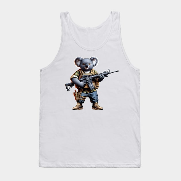 Tactical Koala Tank Top by Rawlifegraphic